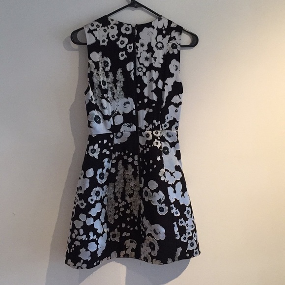 Alice and Olivia black/white/silver floral dress - Picture 3 of 3